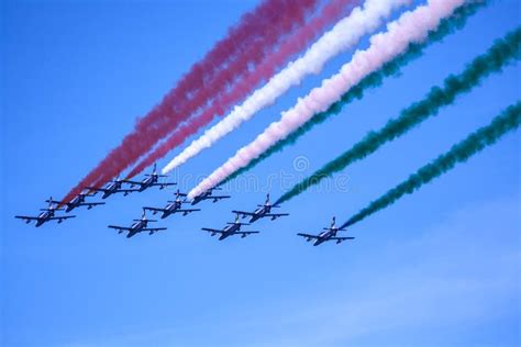 Aviation Demonstration With Colorful Smoke Jet Stock Image Image Of