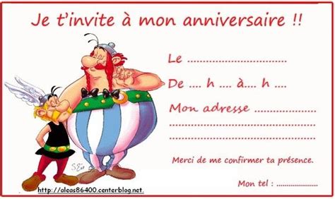 Cartes Invitations Asterix Et Obelix