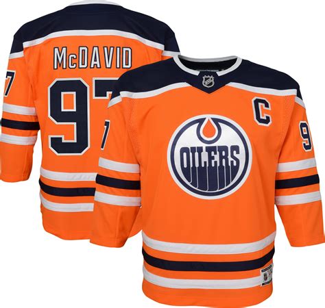 Youth Edmonton Oilers Connor McDavid Orange Home Premier Player - Jersey