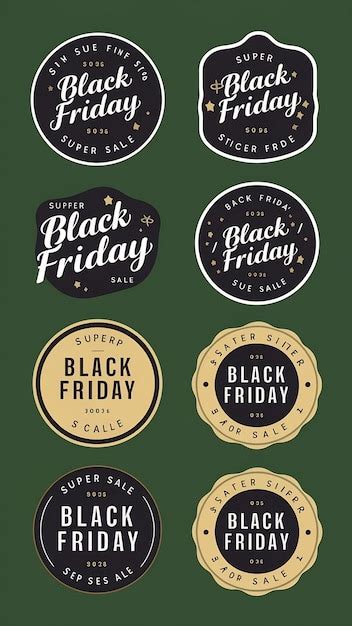 Set Of Black Friday Stickers Labels Badges Vector Design Modern Trendy