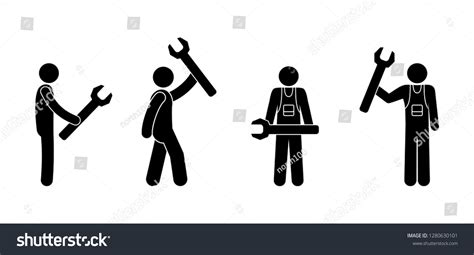 42 Stick Figure Vector Spanner Images Stock Photos Vectors