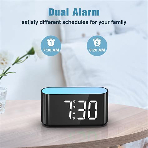 HOUSBAY Digital Alarm Clock for Bedroom, Night Light, Large Display ...