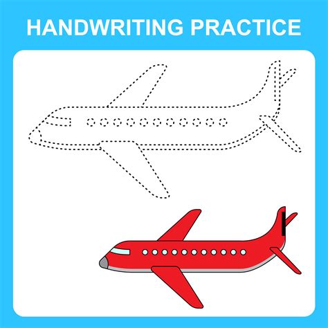 Handwriting practice. Trace the lines and color the plane. Educational ...