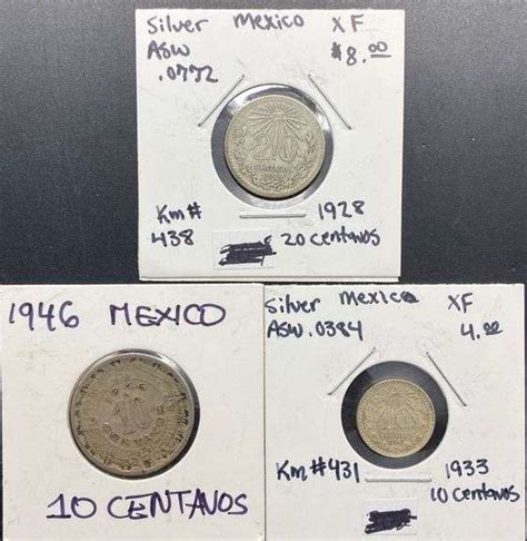 3 Silver México Coins - Sherwood Auctions