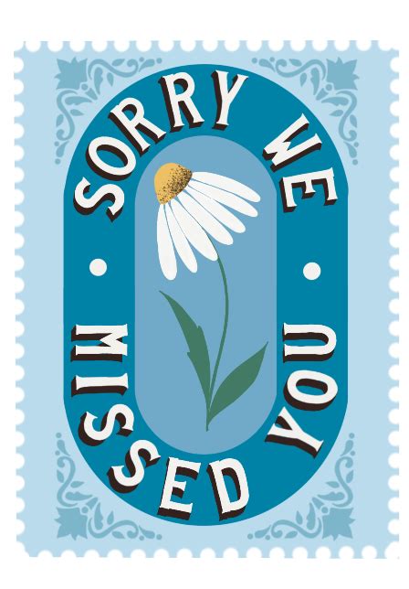 Floral ‘sorry We Missed You Sticker Newsystemprints