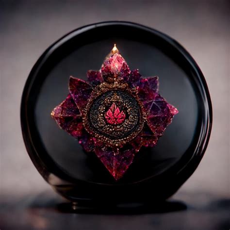 Mandala de rubí negro impresionante detalle nítido hiperrealista Foto