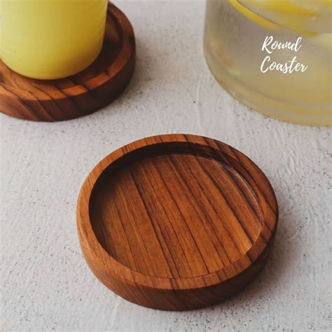 Jual Coaster Kayu Tatakan Gelas Kayu Alas Gelas Kayu Coaster Kayu JATI