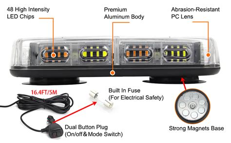 Opl Blue Rooftop Strobe Light Bar Led Rooftop Strobe Beacon Lights