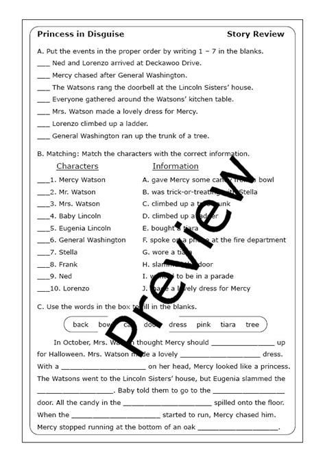 Kate Dicamillo Mercy Watson Princess In Disguise Worksheets Made By Teachers