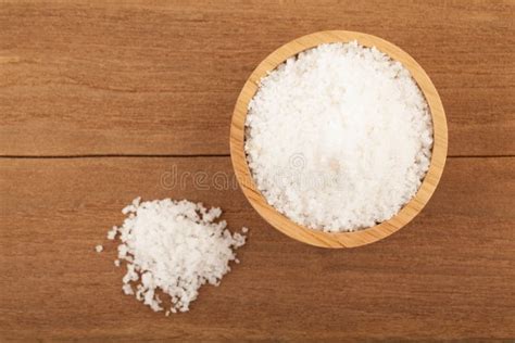 Sea Salt In Wooden Bowl Stock Image Image Of Background 103331841