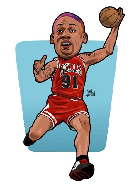 Dennis Rodman Caricature Vector Art