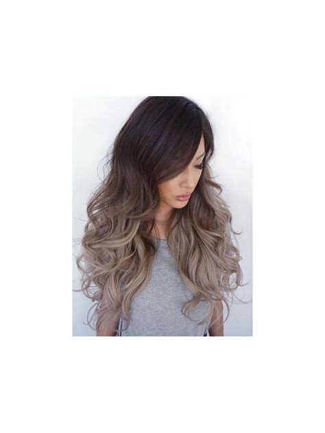 Dunkelbraun Ombre Ashe Blond Lange Wellige Lace Front Echthaar Per Cke