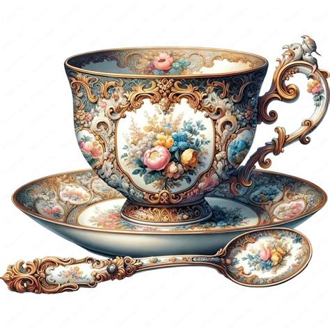 Teacup With Spoon Clipart Elegant Teacup With Spoon Clipart Bundle