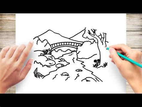 How To Draw River Scene Step By Step YouTube