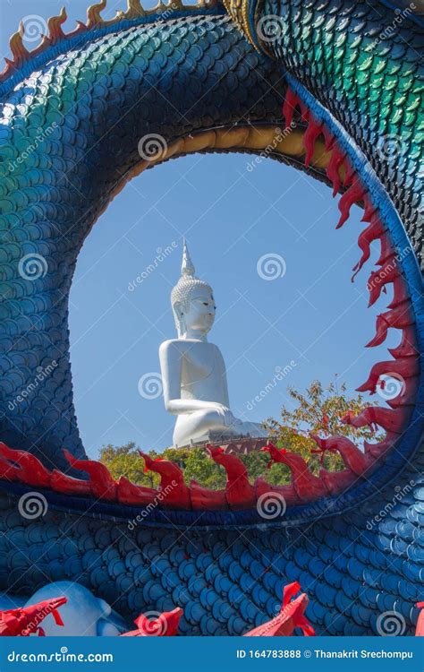 Naga O Estatua Serpiente De Mukdahan Tailandia Foto De Archivo