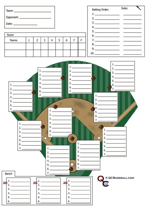 Printable Softball Lineup And Position Sheets