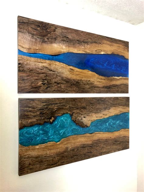 Epoxy Resin River Artwork Matching Pair Etsy