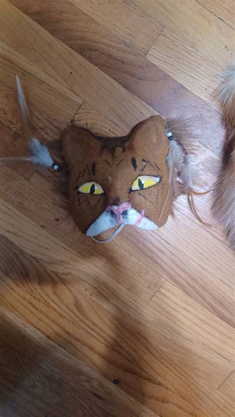 Orange Therian Cat Mask W Tail Etsy