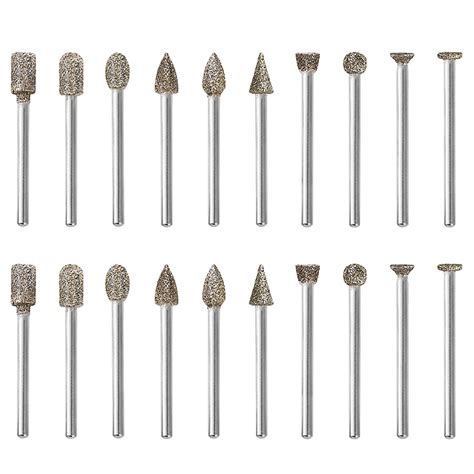 Pcs Diamond Burr Set Drill Bits For Mini Drill Dremel Rotary Tool