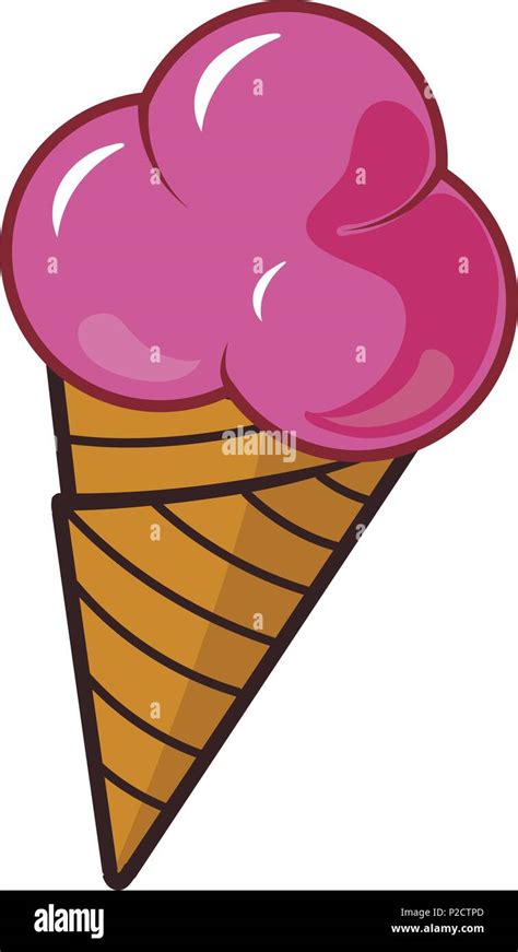 cherry ice cream in a cone isolated Stock Vector Image & Art - Alamy