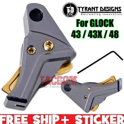 Tyrant Designs Itts Grey Gold Trigger For Glock 43 43x 48 Tacdom