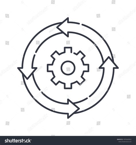 Iteration Cycle Icon Linear Isolated Illustration Stock Vector Royalty