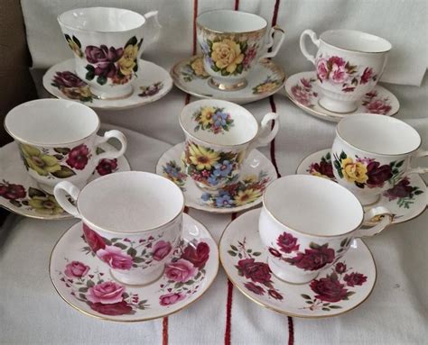 Bone China - Cups and saucers (8) - Porcelain - Catawiki