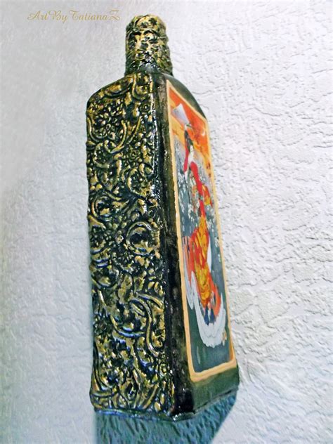 Botella decorativo Arte Tema japonés Decoupage Florero Etsy