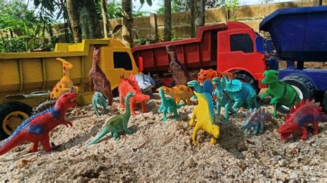 Wow Truk Oleng Hewan Angkut Dinosaurus Warna Warni Dinosaurus Trex