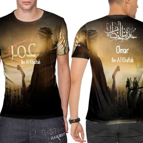 Jual Kaos Tshirt Dewasa Fullprint Custom Islami Umar Bin Khattab Kab