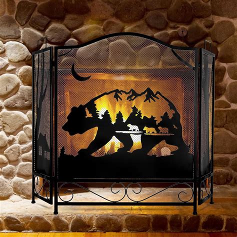 Amazon IRONWALLS 3 Panel Folding Fireplace Screens Decorative 47