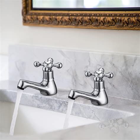 Wasserrhythm Basin Taps Pair Bathroom Sink Taps Mixers Victorian