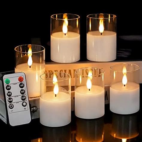 Amazon Afineth Glass Flameless Votive Candles X Battery