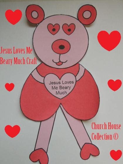 Bear Valentine Craft Jesus Loves You Beary Much