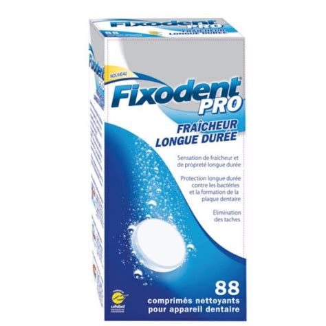 Fixodent Pro Comprim Effervescent Nettoyant Pour Appareils Dentaires