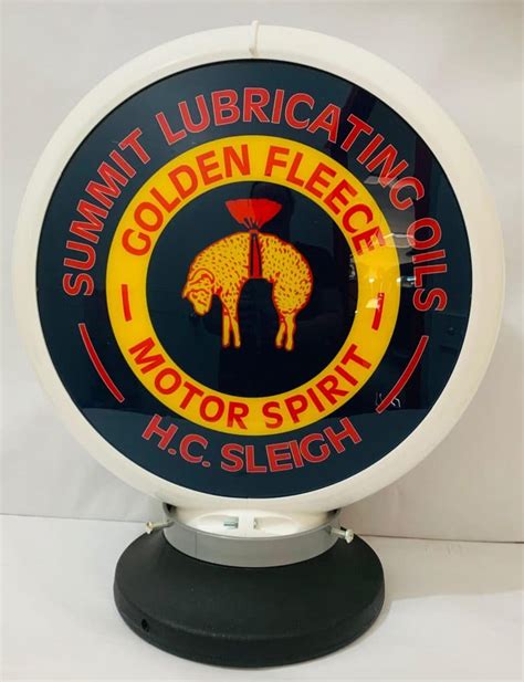 Petrol Bowser Globe And Base Golden Fleece Hanging Ram Illuminated