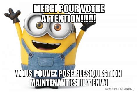 MERCI POUR VOTRE ATTENTION VOUS POUVEZ POSER LES QUESTION