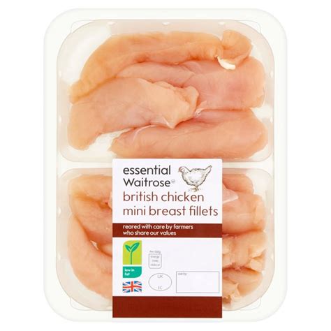 Mini Chicken Breasts Fillets Essential Waitrose From Ocado