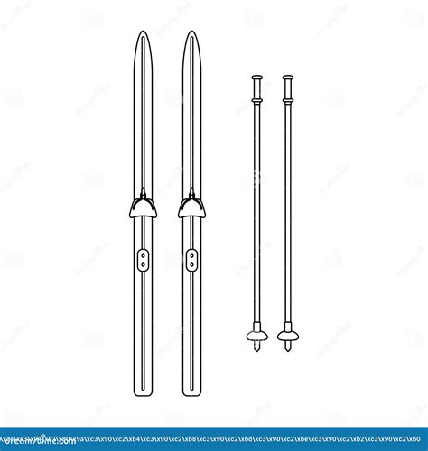 Cross-country Skiing in the Style of Line Art Stock Vector ...