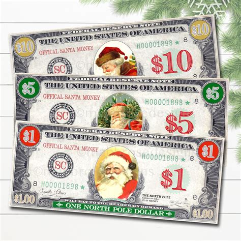 Printable Santa Bucks Template Printable Word Searches