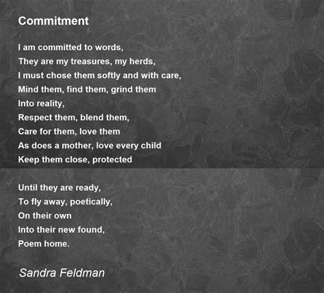 Commitment Commitment Poem By Sandra Feldman