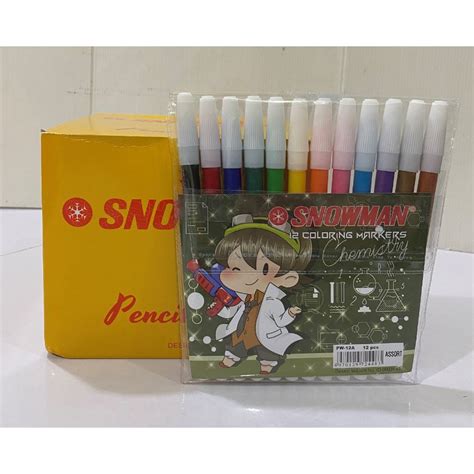 Spidol Kecil Snowman 12 Warna PW 12A Shopee Indonesia