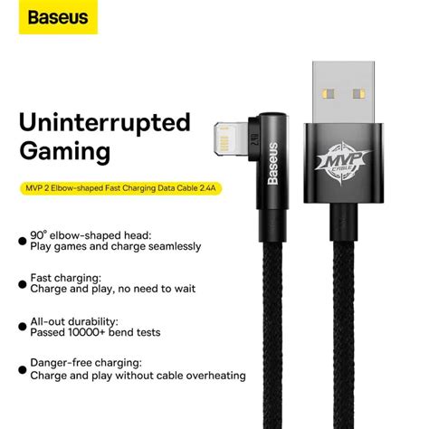 Baseus Mvp Elbow Shaped Usb To Lightning Fast Charging Data Cable