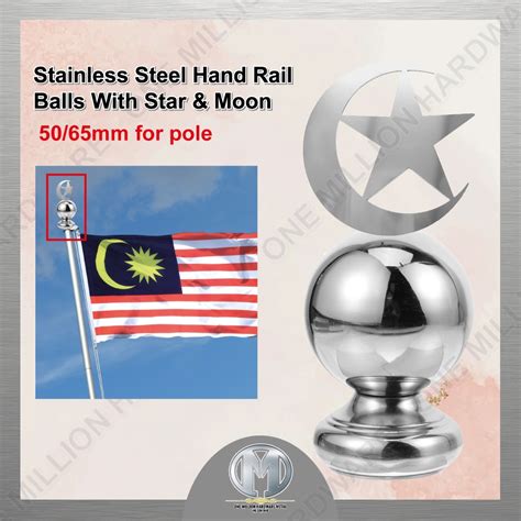 Stainless Steel Malaysia Flag Pole 50MM 60MM Hand Rail Balls With