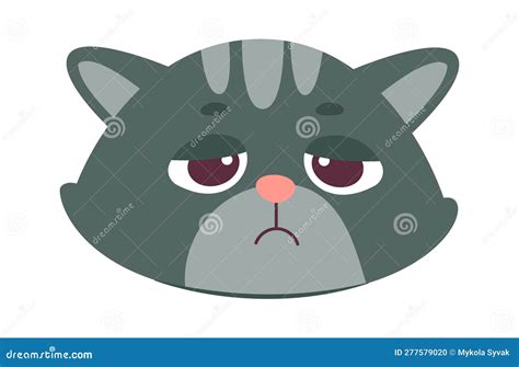 Sad Cat Face stock vector. Illustration of mammal, animal - 277579020