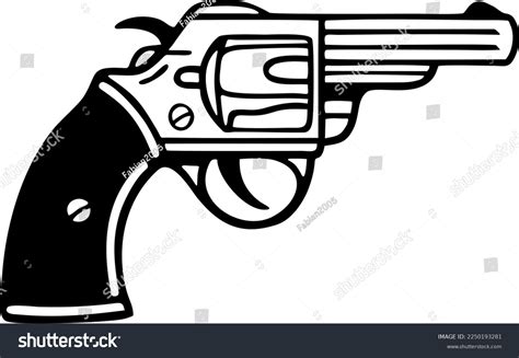 Revolver Vector Illustration Clipart Illustration Tshirt Stock Vector (Royalty Free) 2250193281 ...