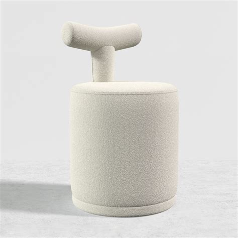 Livraison gratuite sur Tabouret de vanité moderne en boucle blanche