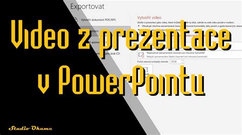 Jak Vytvo It Video Z Prezentace V Powerpointu Youtube