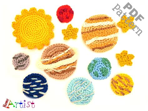 Planets Crochet Applique Pattern Graphic By Homeartist · Creative Fabrica