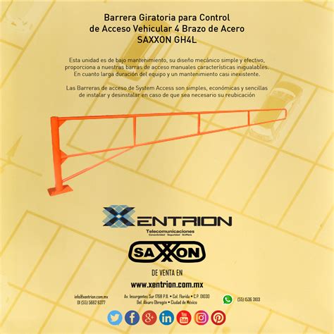 Barrera Giratoria Para Control De Acceso Vehicular Brazo De Acero